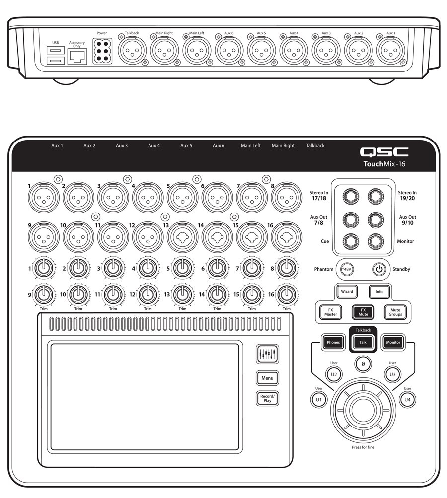 QSC - TouchMix 16 - kompaktowy mixer cyfrowy QSC - TouchMix 16 - kompaktowy mixer cyfrowy