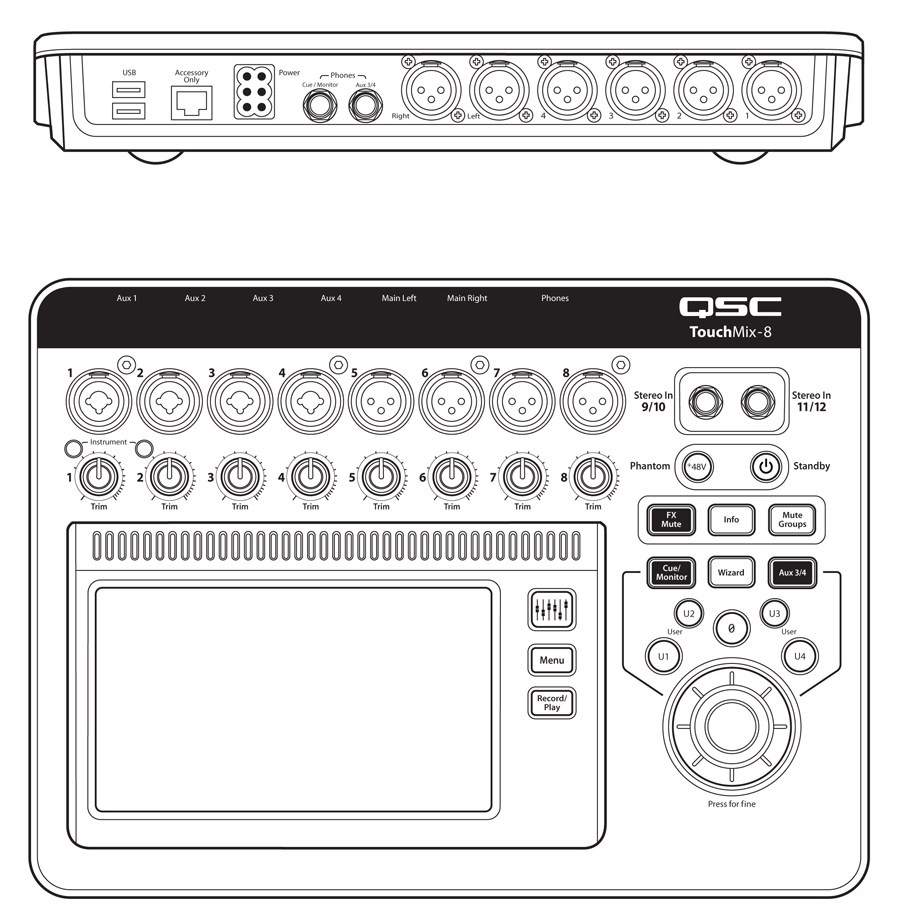 QSC - TouchMix 8 - kompaktowy mixer cyfrowy QSC - TouchMix 8 - kompaktowy mixer cyfrowy