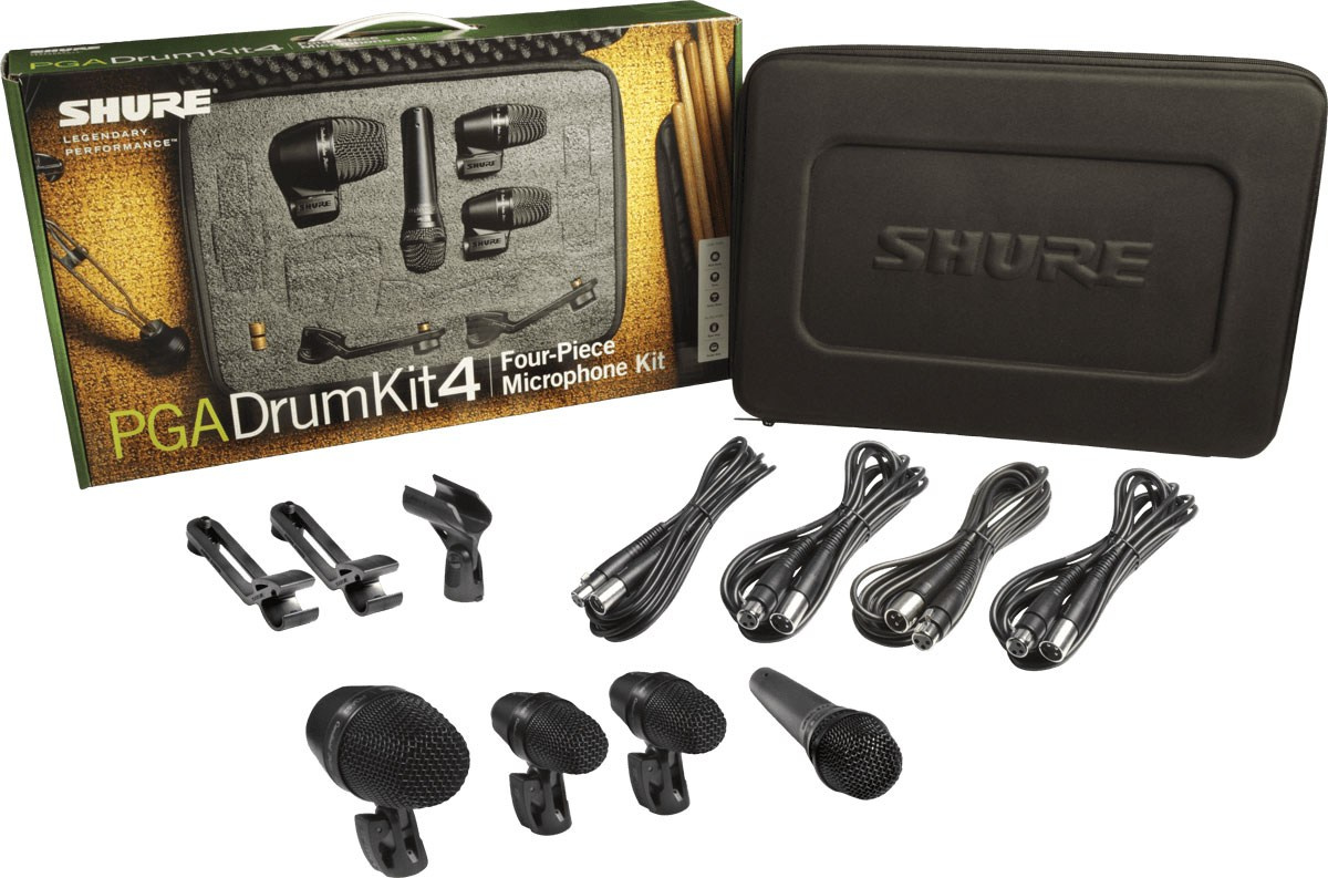 Shure PGADRUMKIT4 zestaw mikrofonów do perkusji Shure PGADRUMKIT4 zestaw mikrofonów do perkusji