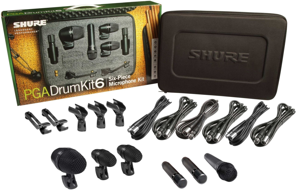 Shure PGADRUMKIT6 zestaw mikrofonów do perkusji Shure PGADRUMKIT6 zestaw mikrofonów do perkusji