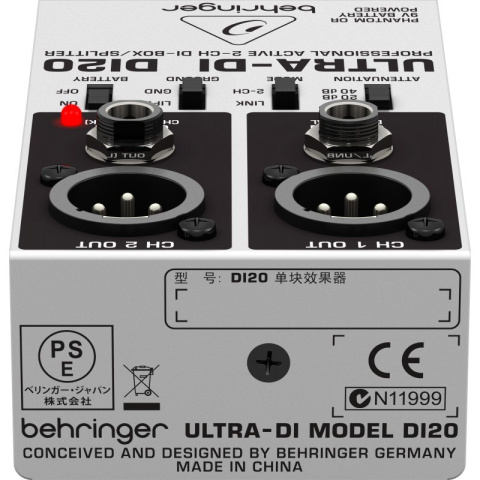 BEHRINGER DI20 - 2-kanałowy DI-Box aktywny z funkcją splittera BEHRINGER DI20 - 2-kanałowy DI-Box aktywny z funkcją splittera