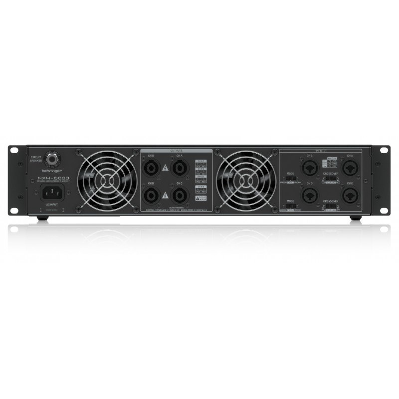 BEHRINGER NX4-6000 - cyfrowy wzmacniacz mocy 6000 W z 4 kanałami BEHRINGER NX4-6000 - cyfrowy wzmacniacz mocy 6000 W z 4 kanałami