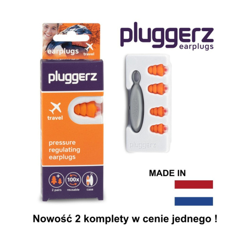 Pluggerz Uni Fit Travel - zatyczki do latania 4 sztuki stoperów w opakowaniu