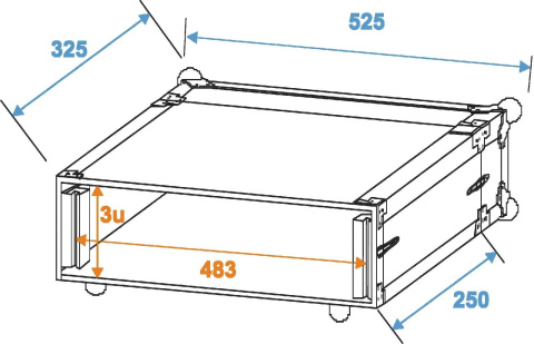 ROADINGER Kufer Transportowy Effect Rack CO DD, 3U, 24cm deep czarny ROADINGER Kufer Transportowy Effect Rack CO DD, 3U, 24cm deep czarny