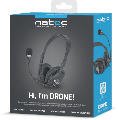 Słuchawki DRONE z mikrofonem Skype, gaming Słuchawki DRONE z mikrofonem Skype, gaming