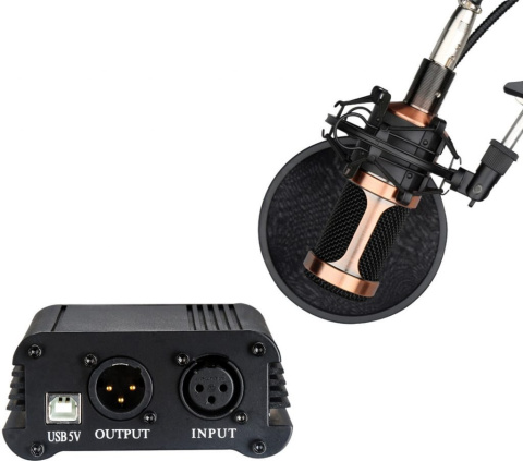 ZASILACZ USB PHANTOM +48V DO MIKROFONÓW XLR