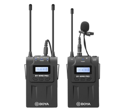 BOYA BY-WM8 PRO-K1 to bezprzewodowy zestaw mikrofon krawatowy z nadajnikiem oraz odbiornik do kamer, aparatów BOYA BY-WM8 PRO-K1 to bezprzewodowy zestaw mikrofon krawatowy z nadajnikiem oraz odbiornik do kamer, aparatów