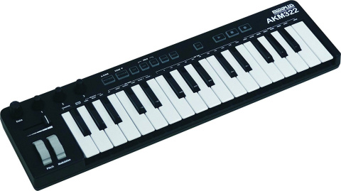 MIDIPLUS- AKM 322 Klawiatura sterująca - kontroler USB / MIDI z 32 mini klawiszami