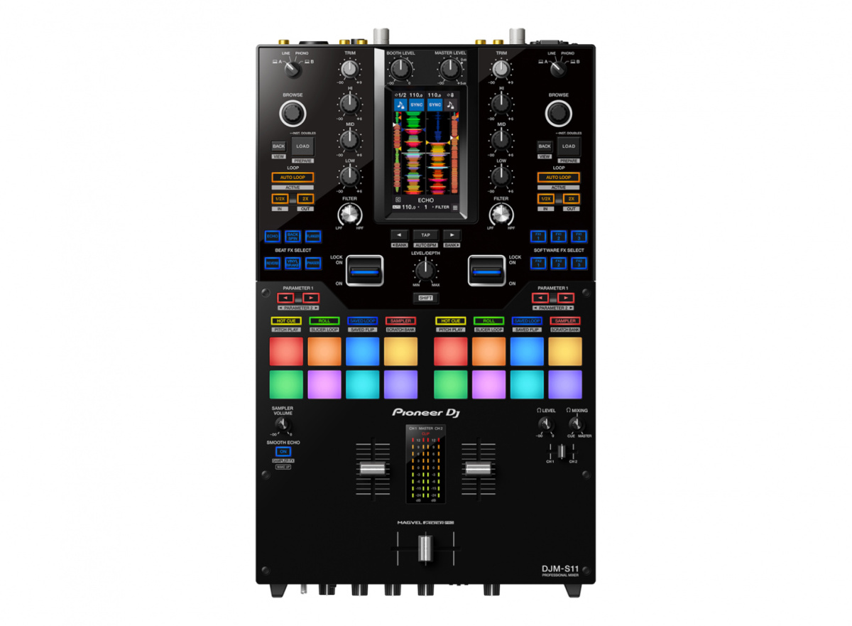 PioneerDJ DJM-S11 Profesjonalny 2-kanałowy mikser DJ w stylu scratch PioneerDJ DJM-S11 Profesjonalny 2-kanałowy mikser DJ w stylu scratch