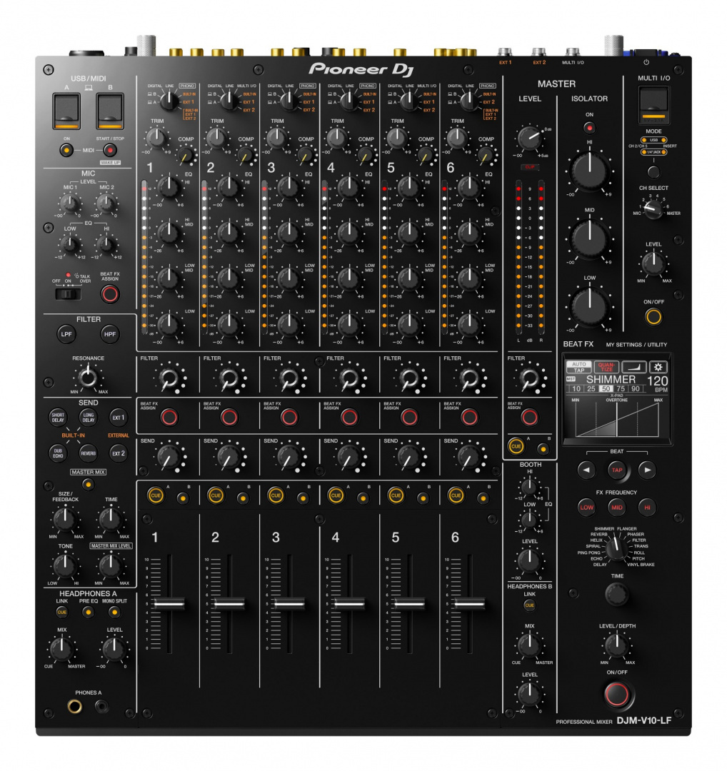 PioneerDJ DJM-V10-LF 6-kanałowy profesjonalny mikser dla DJ-ów z suwakami 60mm PioneerDJ DJM-V10-LF 6-kanałowy profesjonalny mikser dla DJ-ów z suwakami 60mm