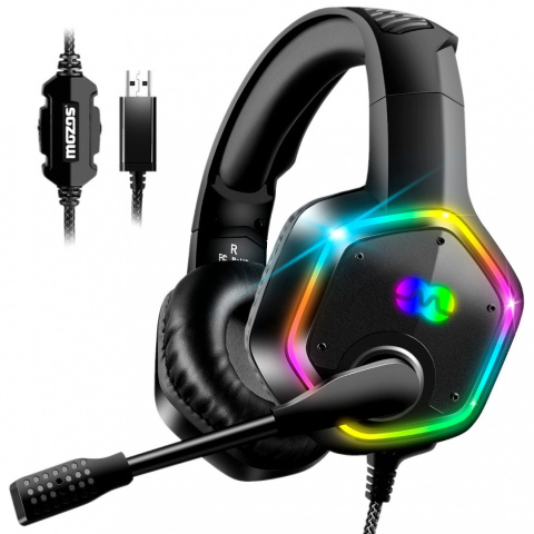 MOZOS G1000 SŁUCHAWKI Z MIKROFONEM USB RGB LED MOZOS G1000 SŁUCHAWKI Z MIKROFONEM USB RGB LED