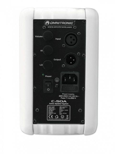 OMNITRONIC C-50A kolumna aktywna biała 2szt OMNITRONIC C-50A kolumna aktywna biała 2szt