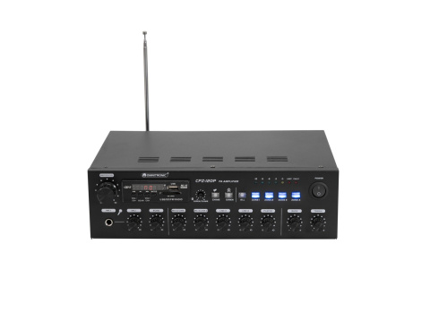 OMNITRONIC CPZ-120P - 4-strefowy monofoniczny wzmacniacz miksujący PA, odtwarzacz MP3, Bluetooth, przełączanie stref, 120 W OMNITRONIC CPZ-120P - 4-strefowy monofoniczny wzmacniacz miksujący PA, odtwarzacz MP3, Bluetooth, przełączanie stref, 120 W