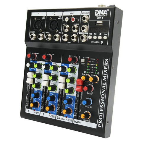 DNA MIX 4 mikser audio USB MP3 analogowy 4 kanały DNA MIX 4 mikser audio USB MP3 analogowy 4 kanały