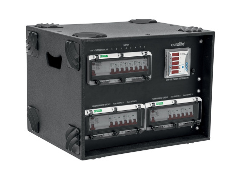 EUROLITE SBM-63B rozdzielnica elektryczna 63A z miernikami EUROLITE SBM-63B rozdzielnica elektryczna 63A z miernikami