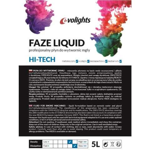 EVOLIGHTS FAZE LIQUID 5L płyn do mgły lekki EVOLIGHTS FAZE LIQUID 5L płyn do mgły lekki