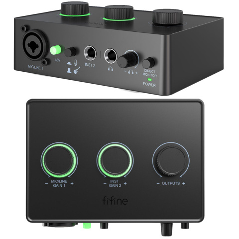 FIFINE AMPLI1 MIKSER AUDIO INTERFEJS XLR PHANTOM +48V FIFINE AMPLI1 MIKSER AUDIO INTERFEJS XLR PHANTOM +48V