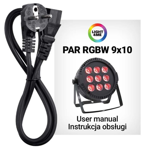 LIGHT4ME PAR RGBW 9x10 reflektor sceniczny LED LIGHT4ME PAR RGBW 9x10 reflektor sceniczny LED