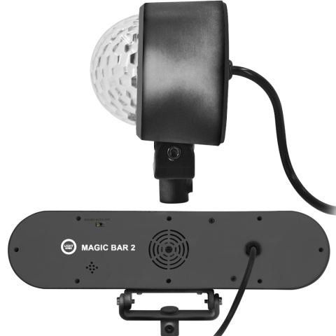 MAGIC BAR 2 multiefekt świetlny na imprezę Magic Ball biały stroboskop UV 2x laser R/G pilot bezprzewodowy statyw zestaw MAGIC BAR 2 multiefekt świetlny na imprezę Magic Ball biały stroboskop UV 2x laser R/G pilot bezprzewodowy statyw zestaw