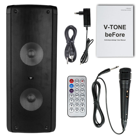 V-TONE beFore bezprzewodowy głośnik przenośny z mikrofonem V-TONE beFore bezprzewodowy głośnik przenośny z mikrofonem