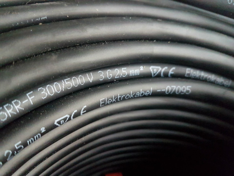Przewód elektryczny 3x2,5mm gumowy