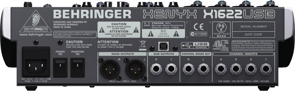Behringer XENYX X1622USB - mikser audio z procesorem efektów i USB Behringer XENYX X1622USB - mikser audio z procesorem efektów i USB