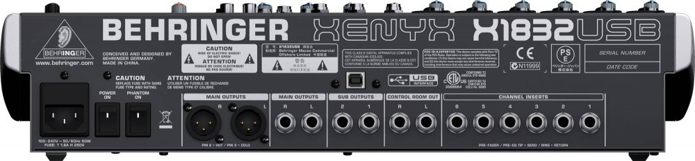 Behringer XENYX X1832USB - mikser audio z procesorem efektów i USB Behringer XENYX X1832USB - mikser audio z procesorem efektów i USB